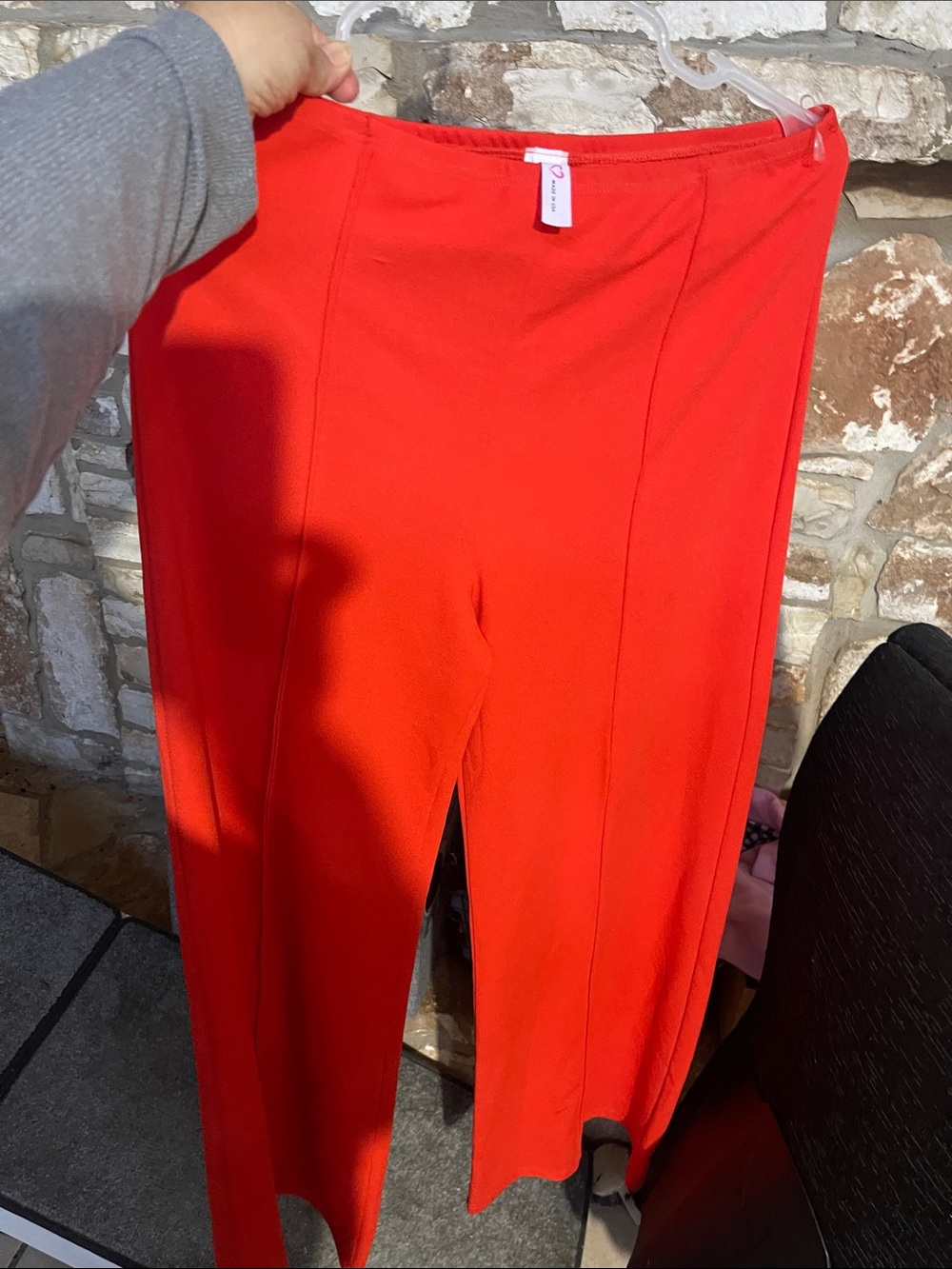 Bright Red Wide-Leg Pull-On Pants — Women's
